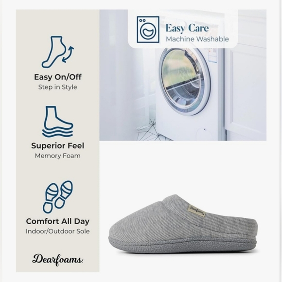 Dearfoams Light Gray Women's Slippers - Picture 5 of 5